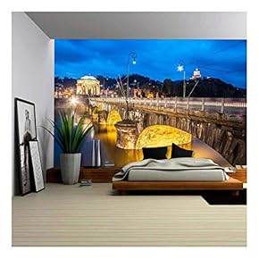 Panoramic View of Turin, Italy - Canvas Art Wall Mural Decor - 66"x96"