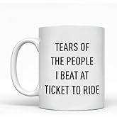 Tears Of The People I Beat At Ticket To Ride Mug - Funny Board Game Player Mug - Coffee Mug Gifts For Player - Unique Anniversary Mug Gift - Gifts For Friend - Coworker 11oz