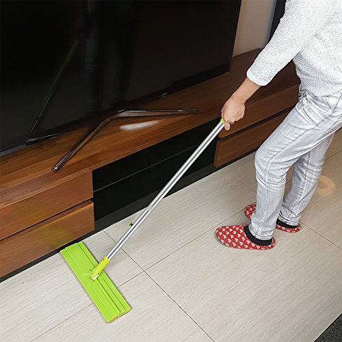 EGOFLEX Microfiber Floor Mop, Duster 16.5" Flat Frame with Stainless Steel Handle for Wet and Dry Mopping on All Surface and Hardwood Laminate Floor (3 Reusable Mop Pads) - Thumbnail 2