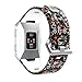 allbingo Fitbit Ionic Accessory Bands, Manly Case Women Cute Strap Rugged Pro G-Shock Like Protective Wristband for Fitbit Ionic Smartwatch (Skeleton Flowers/Silver, Small 5.5