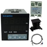 Inkbird PID Thermostat °F °C Display Stable Digital Temperature Controller Heating Cooling Control ITC106VH 40DA SSR Output Solid State Relay Alarm K Seneor Black Heat Sink