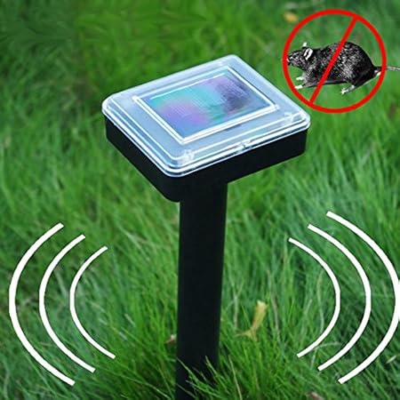 Akruti Solar Power Ultrasonic Mole Snake Bird Mosquito Mouse Pest Repeller Control Garden Yard (Multicolour)