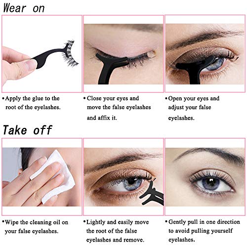 SENXILLER Eyelash Comb Metal Teeth and Folding, False Eyelash Applicator Tool Extension Tweezers Remover Clip Tweezers Nipper (Black) - Thumbnail 4