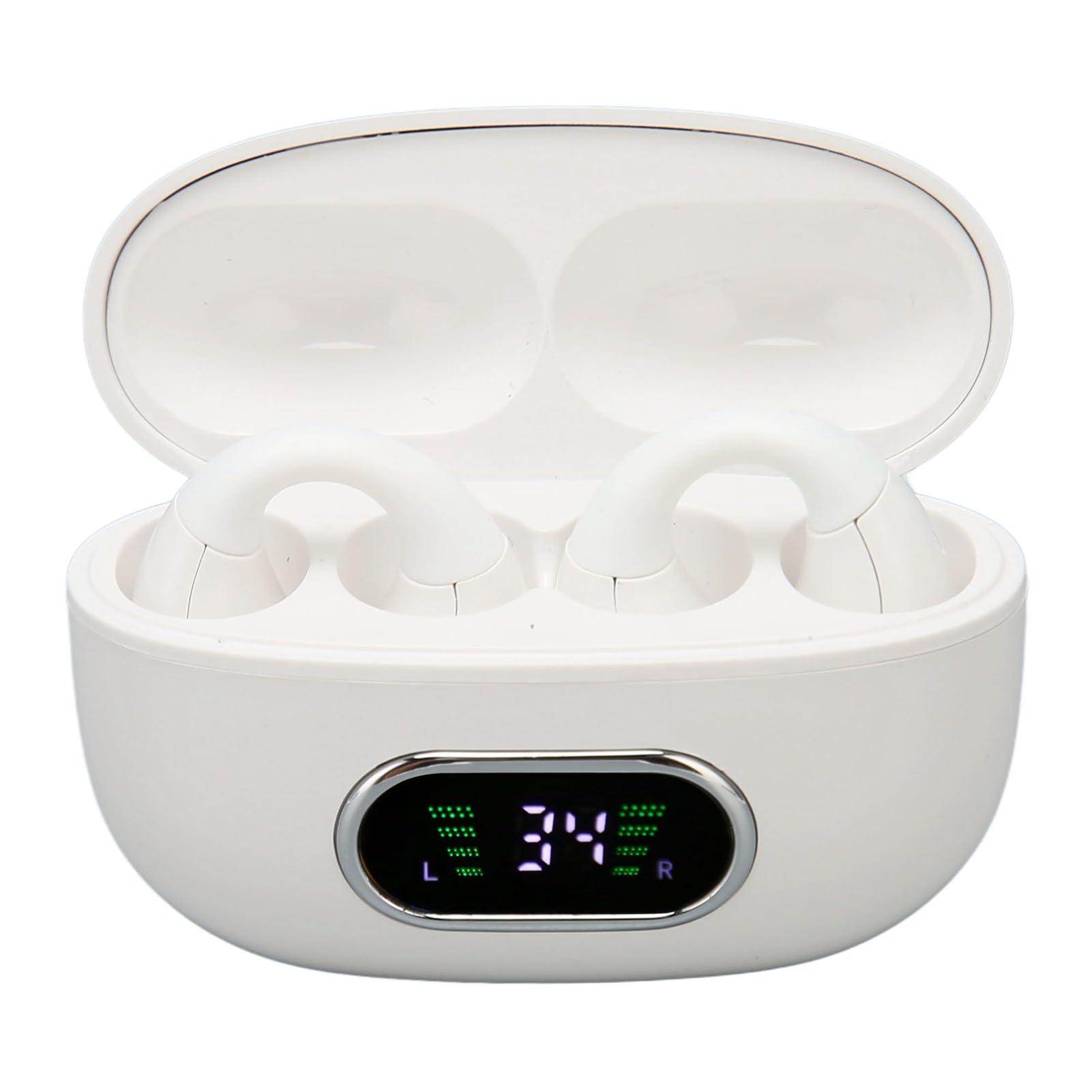 Language Translator Earbuds, 144 Languages 2-Way Real Time Translation Device, Clip On Face to Face Translation Earphone for Music and Calling, Fit for iOS for Android (White)