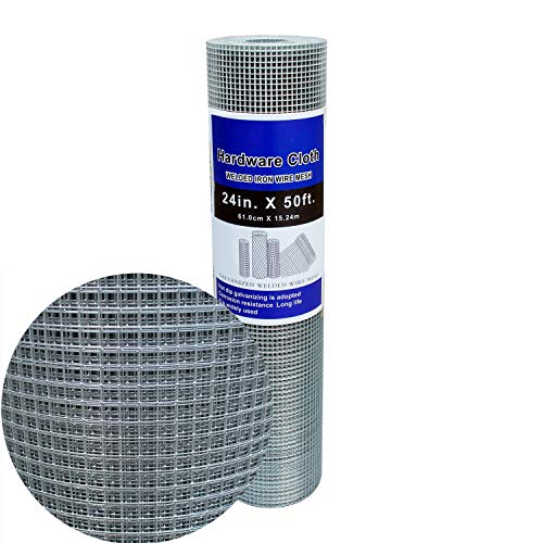 VARWANEO Galvanized Hardware Cloth 24 in x 50 ft 1/4 x1/4 inch Mesh