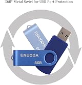 ENUODA 8GB Memory Stick 5 Pack USB 2.0 Swivel Flash Drive Five Colors view 4