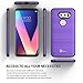 LG V30 Case, LG V30 Plus/LG V30S ThinQ/LG V35 / LG V35 ThinQ w/[Full Cover Screen Protector Clear HD], NageBee [Carbon Fiber] Brushed [Heavy Duty] Shock Proof Dual Layer Hybrid Case (Purple)