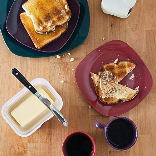Melamine Butter Dish With Wood Lid, White Airtight Rectangular Butter Keeper By HTB