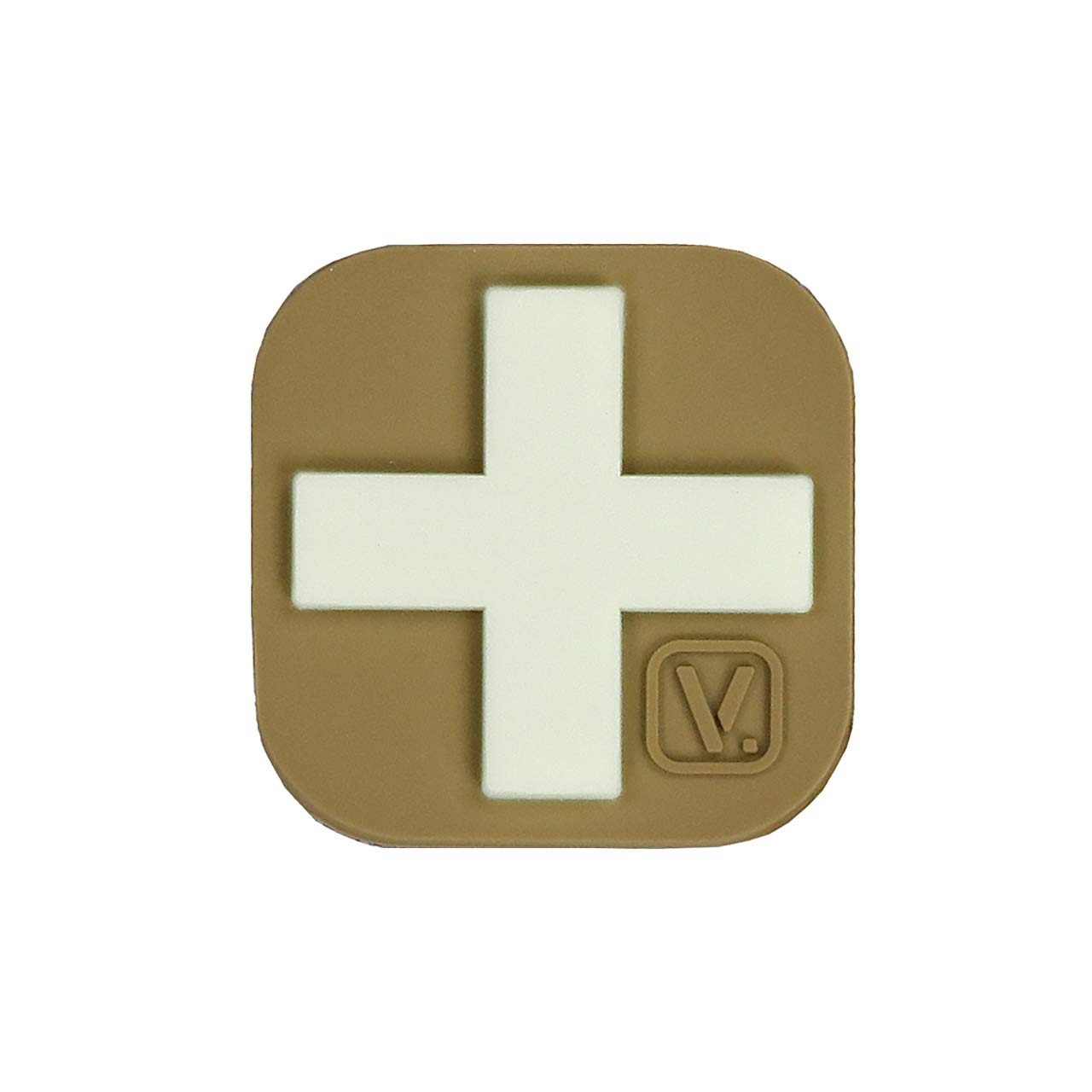 1.5-Inch Medical Cross 'Super-Lumen' Glow-in-The-Dark Patch (Coyote Tan)
