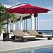 Best Choice Products 10ft Offset Hanging Outdoor Market Patio Umbrella- Burgundy