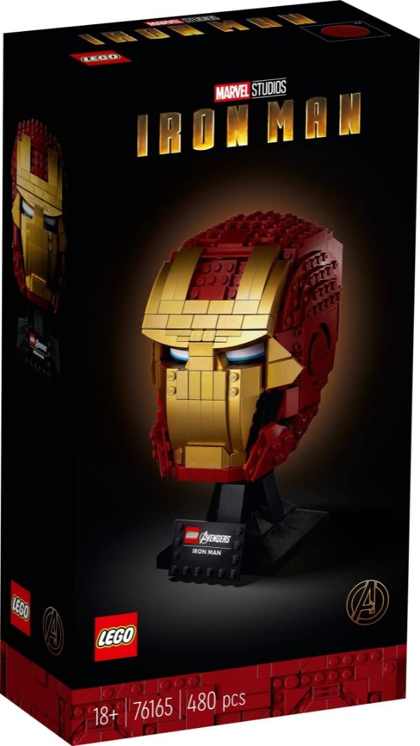 LEGO 76165 Super Heroes Marvel Iron Man Helmet Display Building Set, Collectible Gift Model for Adults