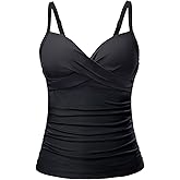 Tempt Me Women’s Underwire Tankini Top Tummy Control Swim Tops Only Twist Front Push Up Bathing Suit No Bottom 2025