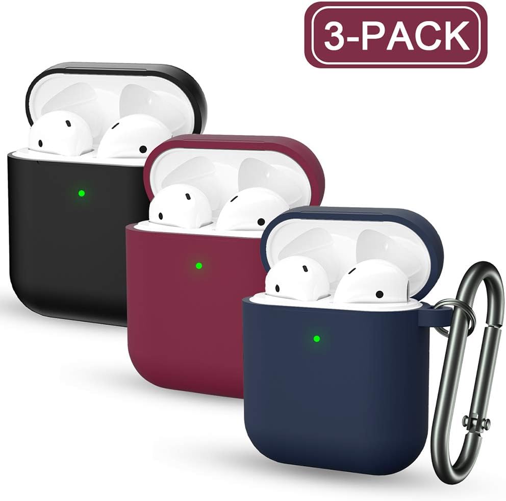 for Airpod Case, MARGE PLUS Silicone Airpods Case Cover (Front LED Visible) Compatible for Apple Airpods 2&1 Charging Case
