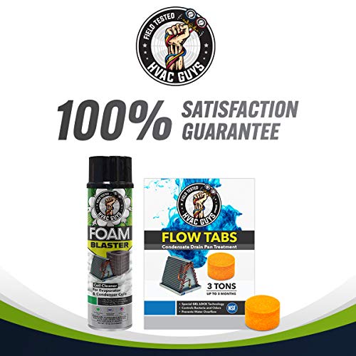 HVAC Guys Foam Blaster Coil Cleaner and 1 Flow Tab Drain Pan Gel (for systems up to 3 Ton