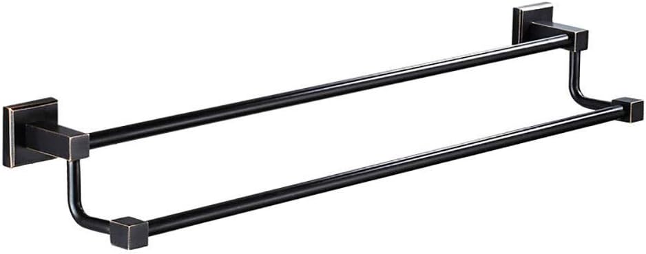 Joeesun Soporte de toalla doble negro moderno Bastidor de toallas de