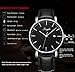 SONGDU Men's Ultra-Thin Quartz Analog Date Wrist Watch with Black Leather Strap