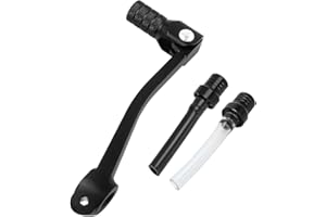 KHGUZ Motorcycle Folding Gear Shifter Shift Lever, Foldable Motorbike Pedal Shifter Replacement Accessories with Tank Cap Vent Hose Tube, Fit for 50cc 70cc 90cc 110cc Pit Dirt Bike Parts (Black)