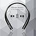 Eleovo Foldable Bluetooth Headphones Retractable Earbuds Neckband Headsets Build in Mic Noise Cancelling Earphones Call Vibrate Alert, Carrying Bag, for Cell Phone/Tablets/TV