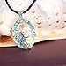 Luckeyui Oval Abalone Necklace for Women Sea Shell Flower Pendant Jewelry with Black Rope Chain