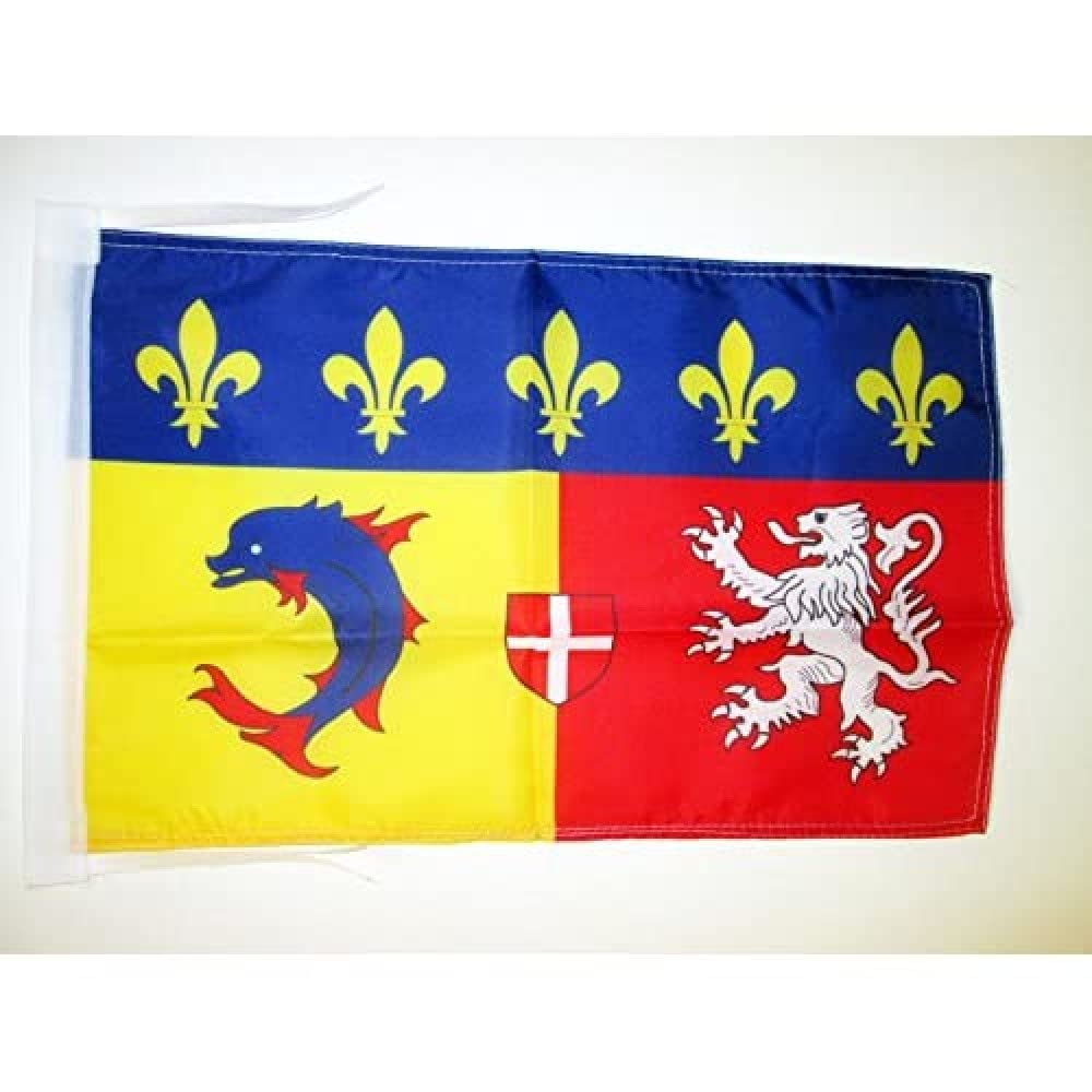 AZ FLAG - Rhône-Alpes Flag - 18'' x 12'' - 100% Polyester French region of Rhône-Alpes Small Banner with Two Cords - Fade Resistant - Vivid Colors - 18x12 in - 45x30 Cm — image 1