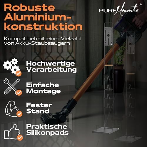 Staubsauger Ständer Halterung universal kompatibel mit Dyson V15, V12, V11, V10, V8, V7, Bodenständer, Zubehör Halter, Schwarz
