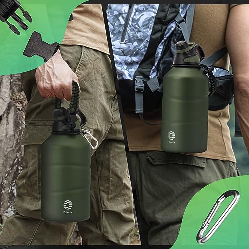 Fjbottle Gym Thermal Water Bottle 1900 ml – Leakless – Sports Bottle with Magnetic Cap, BPA-Free Stainless Steel Water Bottles for Sports, Camping, Yoga