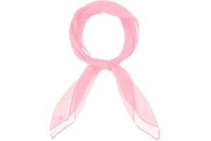 MissShorthair 50s Chiffon Scarf Sheer Square Neck Head Scarf for Women