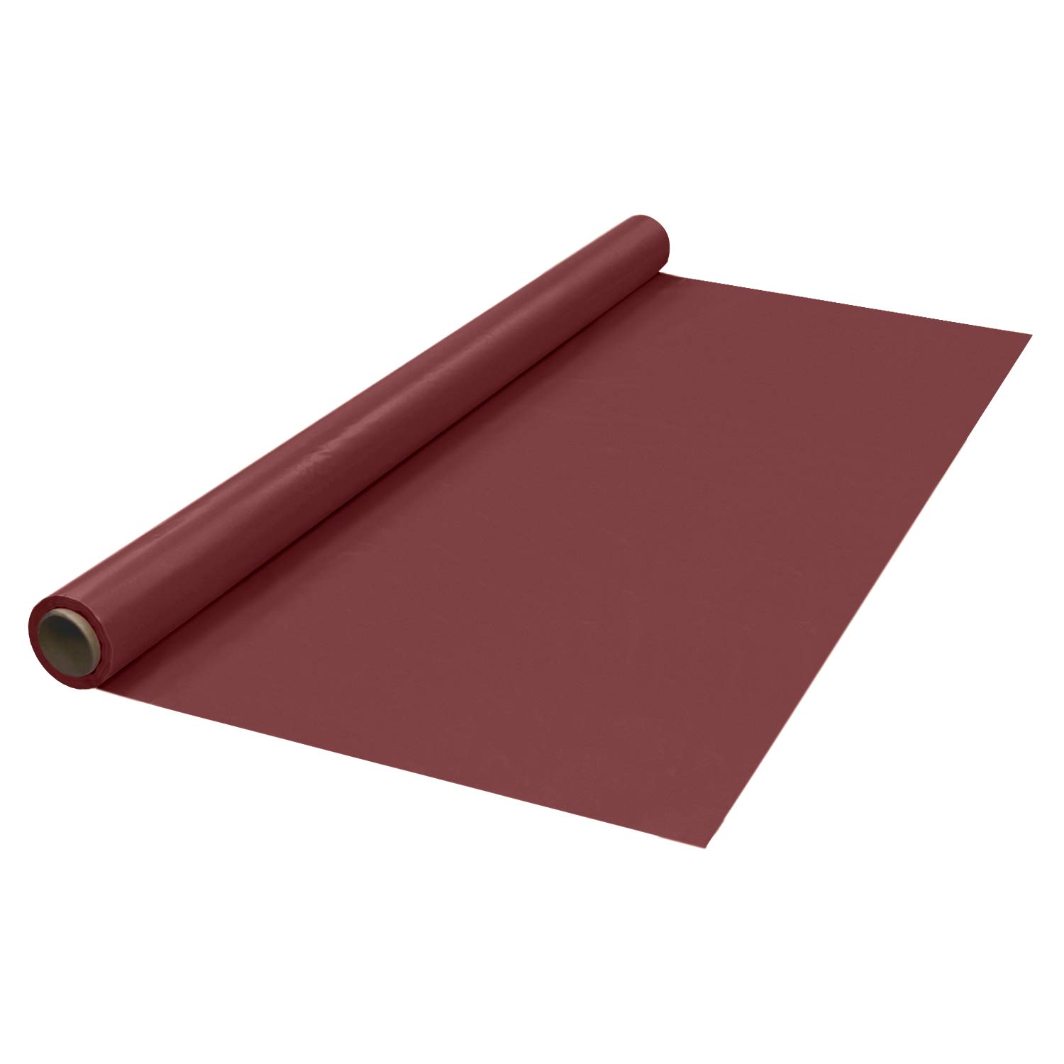 Party Essentials Heavy Duty Plastic Banquet Table Roll Available in 27 Colors, 40" x 150', Burgundy Image