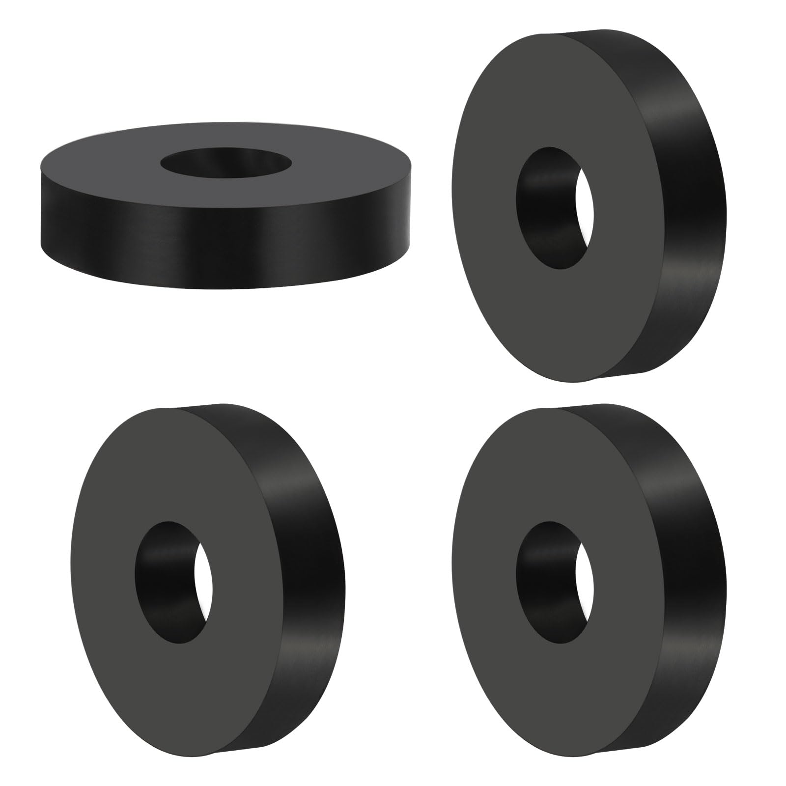 PATIKIL Multi Purpose Rubber Spacer, 4 Pcs 16mm ID x 45 OD x 10mm T Neoprene Round Anti-Vibration Isolation Pads Isolator Rubber Bushings Spacer Washer for HVAC Bolts Car Accessories