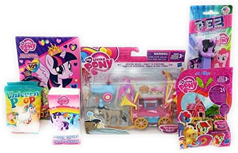 My Little Pony Friendship is Magic Collection Welcome Wagon Plus PEZ Dispenser with Three Packs of Candy with Unicorn Poop and Friendship Magic Collection Collectible and More