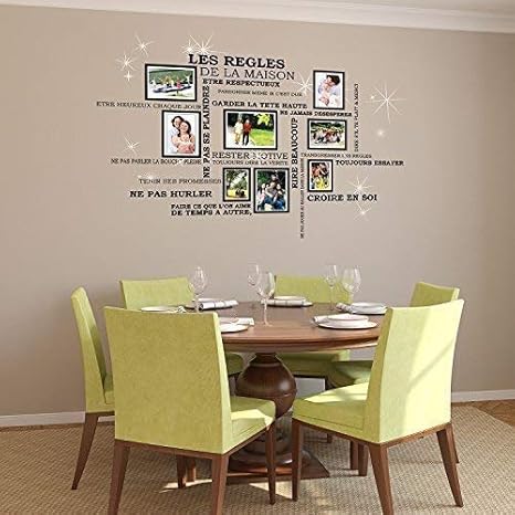 Walplus Stickers Muraux Avec Citation En Vinyle Motif Cage A Oiseaux Swarovski Et Regles De La Maison Multicolore 90 X 30 X 0 05 Cm Amazon Fr Cuisine Maison