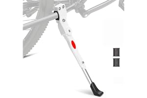 Fat-Cattie Bike Kickstand,Bicycle Adjustable Alloy Road Mountain Bike Kickstand,Fit 20" 24" 26" (White)