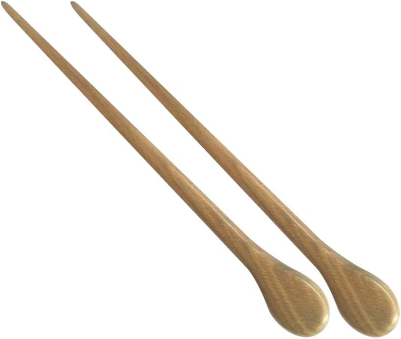 Minkissy Wood Hair Sticks, 2pcs Natural Sandalwood Hair Sticks Chinese Chopsticks Japanese Hair Pin for Women Girls - Image 3