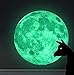 Glow in The Dark Moon Sticker: Majestic Paper Moon Sticker with Powerful, Long-Lasting Glow Easy Installation and Removal Great as Glow Nightlight Pair with Glow in The Dark Ceiling Stars