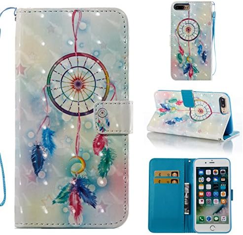 StarOwl Case for iPhone 7 Plus/8 Plus Wallet Case [Card Slots] [Kickstand] [3D Painting] Scratch Resistant Protective Cover for iPhone 7 Plus/8 Plus - Campanula