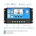 Solar Charge Controller 30A, Solar Panel Controller 12V/24V PWM Auto Paremeter Adjustable LCD Display Solar Panel Battery Regulator with Dual USB Load Timer Setting ON/Off Hours