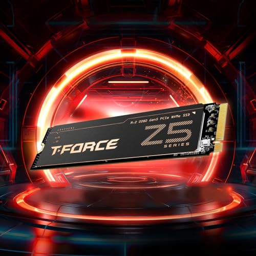 TEAMGROUP T-Force Z540 1TB Gen5x4 DRAM SLC Cache 3D TLC NAND NVMe Phison E26 PCIe M.2 2280 Gaming SSD with Ultra-Thin Graphene Heat Spreader Read/Write 11700/9500 MB/s TM8FF1001T0C129