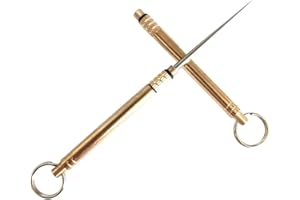 Domary Brass Alloy Toothpick Set Teethpick Holder with Ring Design Portable Mini Size for Indoor Outdoor Use