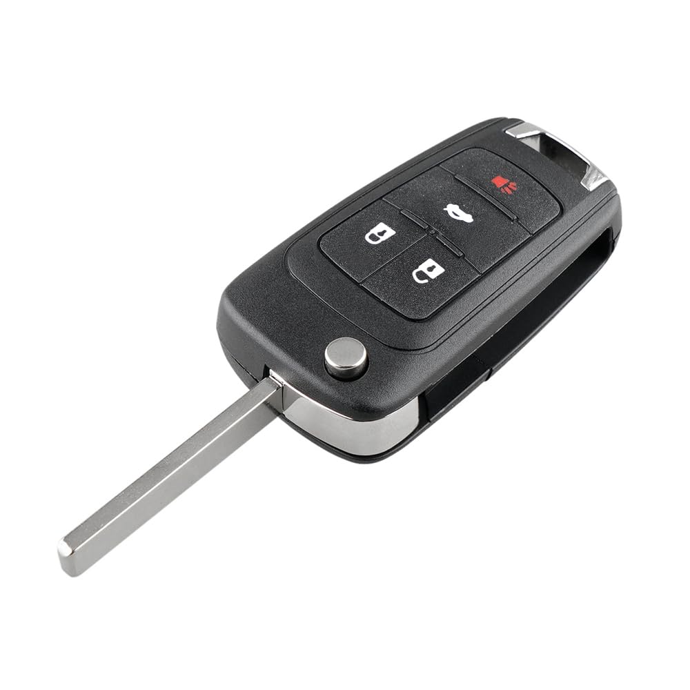 MACHSWON Car Replacement Remote Key Fob Shell Case for Chevrolet Cruze 4 Key Button Black