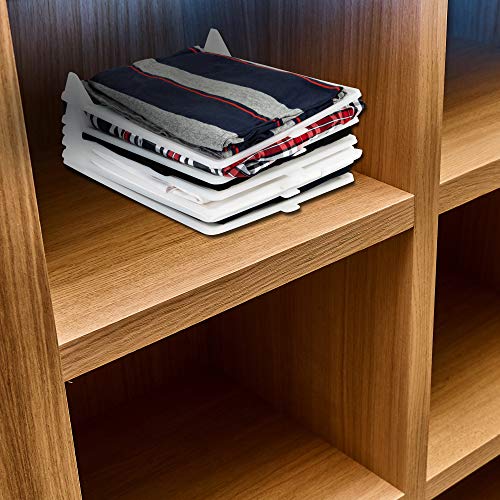 Closet Mess Killer l Foldable Stackable Folded T-Shirt Clothing Organizer l Fold Sort Laundry System l For Closets, Drawers, Dresser, Shelves, Suitcase, Wardrobe, Cabinet l Small (Tshirts), Pack of 50