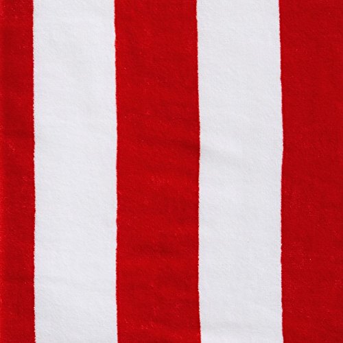 Large Beach Towel Set of 4 - Cabana Striped Beach Towels for Adults and Lightweight Pool Towels with 100% Cotton - Quick Dry Beach Towel Pack and Red and White Cute Beach Towel for Women and Men - Thumbnail 7