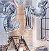 40 Inch Silver Digital Helium Foil Birthday Party Balloons (Number 3, Silver)
