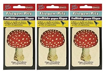 Preisjubel 9 x Braeco® Fliegen-Pilz Fraßköder gegen Fliegen, Insektenschutz Fliegenschutz Fliegengift
