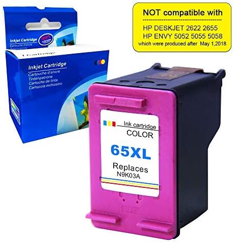 Ksera Remanufactured HP65 65XL Ink Cartridges High Yield Tri-Color 1-Pack, Ink Cartridge 65 for HP Envy 5055 DeskJet 3755 2655 3720 3722 3723 3730 3732 3752 3758 2624 All-in-one Printer