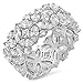 Parade of Jewels Sterling Silver Multi-Cut Cubic Zirconia Eternity Ring, Size 7