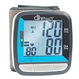 Care Touch Fully Automatic Wrist Blood Pressure Cuff Monitor - Classic Edition, 5" - 8" Cuff Size- Batteries and Case Included