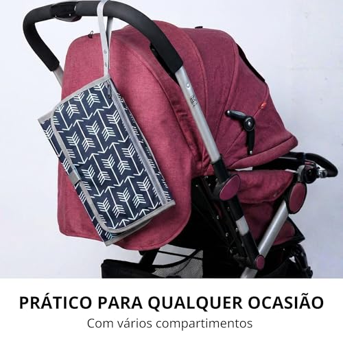 Trocador de Fralda, Trocador para Bebe, com Bolsos, Portátil, Impermeável, Macio, à Prova D'água