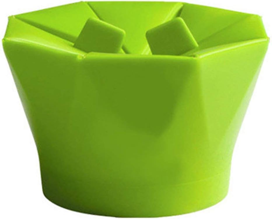 Silicone Microwave Popcorn Maker Popcorn Popper Homemade Delicious Popcorn Bowl Baking Tools Kitchen Bakingwares DIY Bucket(Color:Green)