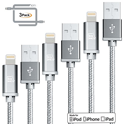 LAX Gadgets iPhone Lightning Cable – [MFi Certified] Durable Braided Apple Charging USB Cord for iPhone 11/11 Pro / 11…