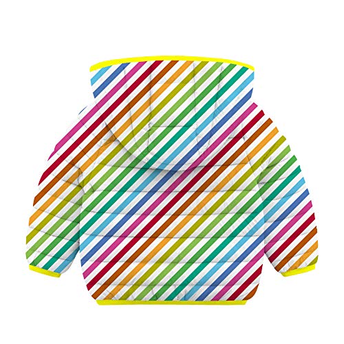 Veste décontractée pour Filles Manteau à Manches Longues rayé coloré Blanc Bleu Jaune Manteaux à Capuche pour Enfants 0-3 Ans de la Vie Quotidienne